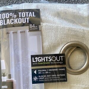 LightsOut White Blackout Curtain Panel 38” x 84”